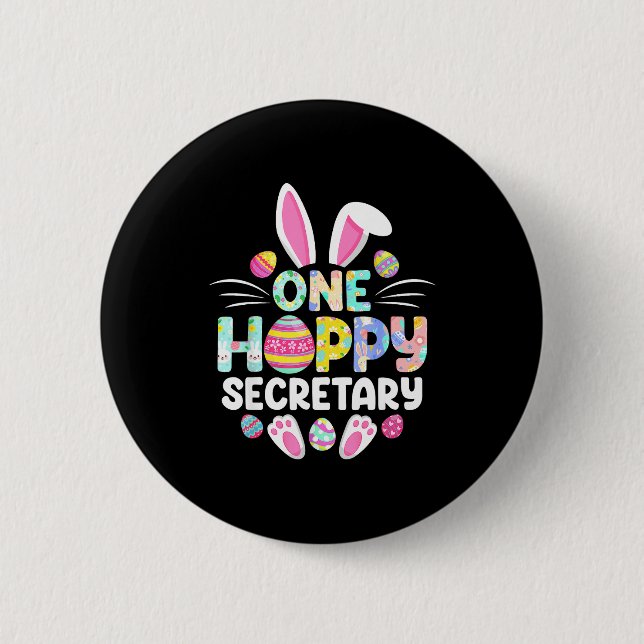 Ein glücklicher Sekretär Lustiger Ostertag  Button (Vorderseite)
