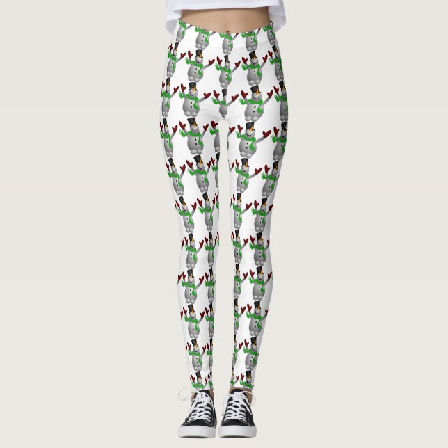 Ein glücklicher Snowman Leggings (Vorderseite)