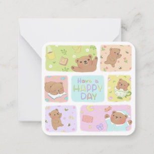 Ein glücklicher Tag: Niedliche Teddybären-Illustra Mitteilungskarte