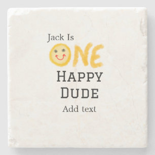 Ein glücklicher Typ 1 glücklicher Geburtstag Smile Steinuntersetzer