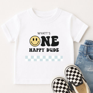 Ein glücklicher Typ Lächeln Gesicht Erster Geburts Kleinkind T-shirt