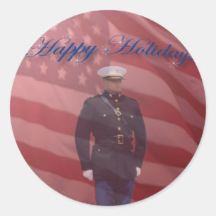 Ein glücklicher Weihnachtsaufkleber für die Marine Runder Aufkleber