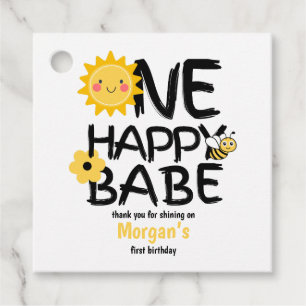 Ein glückliches Babe Yellow Sunny Bee Girls 1. Geb Geschenkanhänger