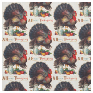 Ein glückliches die Erntedank-Türkei-Gewebe Stoff
