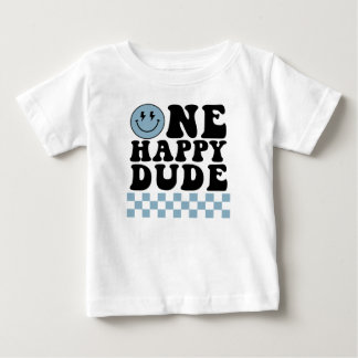 Ein glückliches Dude-Geburtstagsshirt in Blau Baby T-shirt