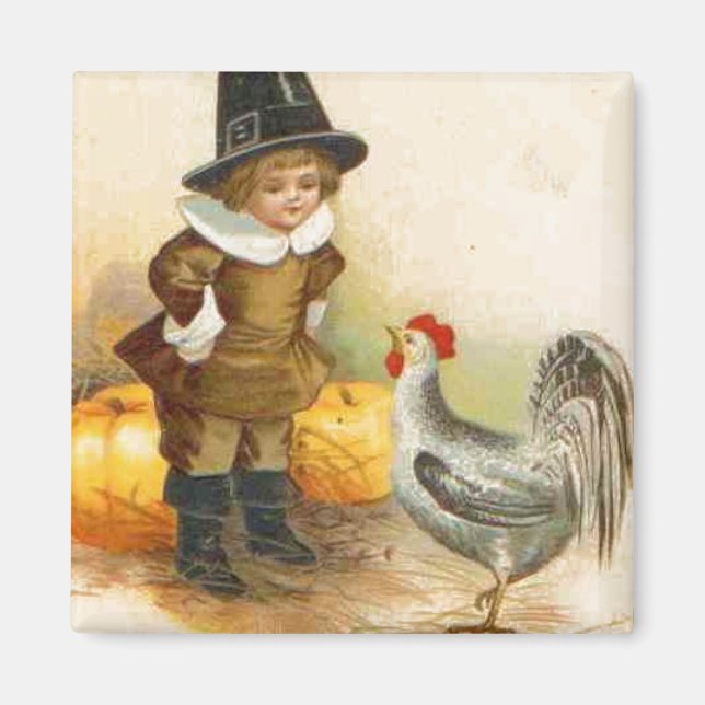 Ein glückliches Erntedankfest Pilgrim und Plymouth Magnet (Vorne)