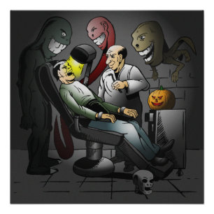 Ein glückliches Halloween bei dem Zahnarzt Poster