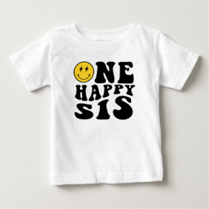 Ein glückliches Lächeln Schwester Junge 1. Geburts Baby T-shirt