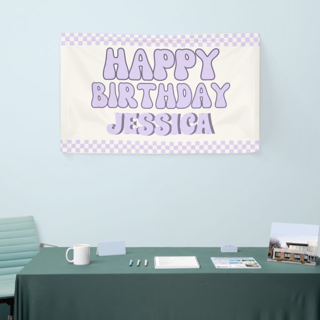 Ein glückliches Mädchen Retro 1. Geburtstag Banner (Messeveranstaltung)