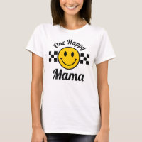 Ein glückliches Mama gelbes Lächeln Gesicht Geburt