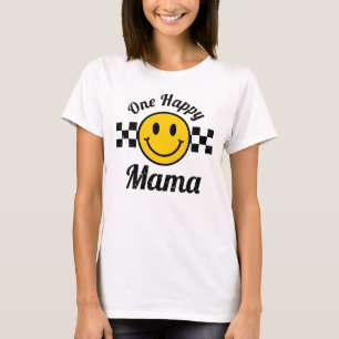 Ein glückliches Mama gelbes Lächeln Gesicht Geburt T-Shirt