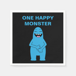 Ein glückliches Monster Halloween Geburtstags Cust Serviette