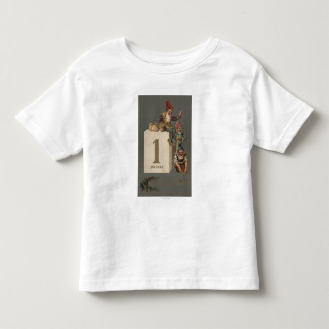 Ein glückliches neues YearGnomes werfendes Geld Kleinkind T-shirt (Vorderseite)