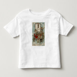 Ein glückliches neues YearKids um einen roten Kleinkind T-shirt