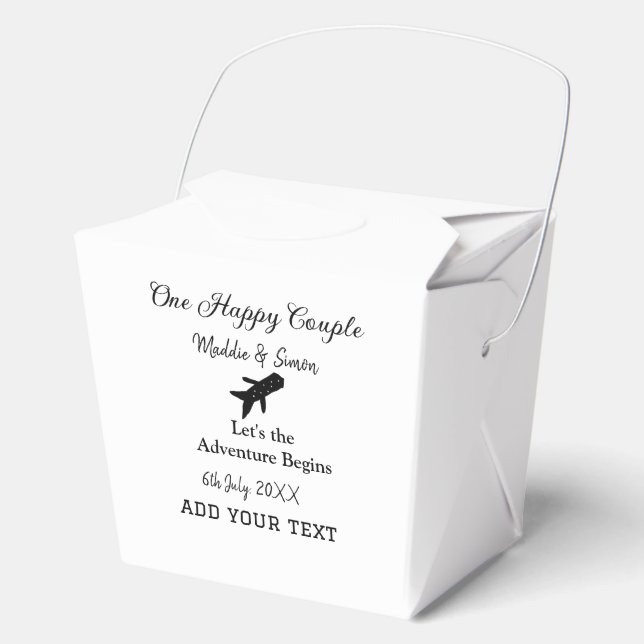 Ein glückliches Paar - Abenteuer beginnt Hochzeit Geschenkschachtel (Vorderseite)