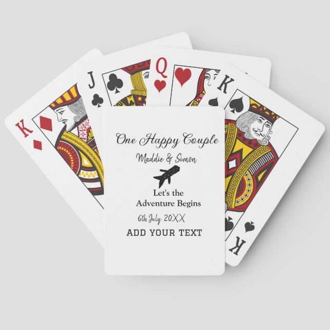 Ein glückliches Paar - Abenteuer beginnt Hochzeit Spielkarten (Rückseite)
