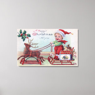 Ein glückliches Weihnachten zu YouBoy auf einem Leinwanddruck