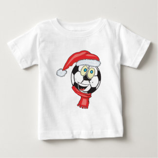 Ein glückliches Weihnachtsfußbalball, der eine Baby T-shirt