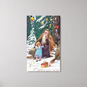 Ein glückliches Weihnachtszeit-Vater-Weihnachten Leinwanddruck