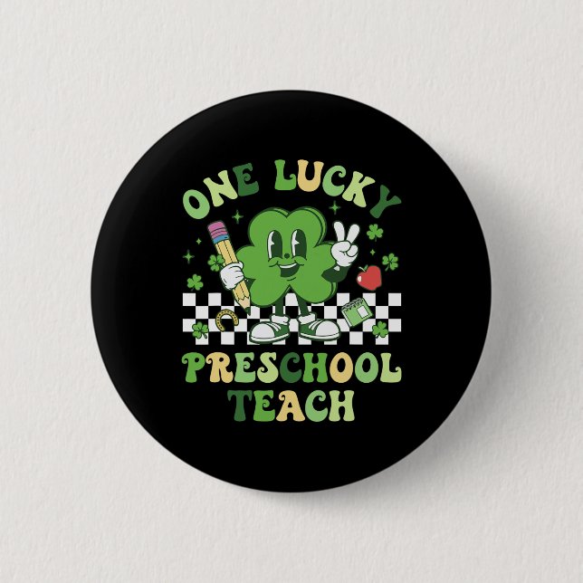 Ein Glücks-Gnomentoilettenlehrer St Patricks Day  Button (Vorderseite)