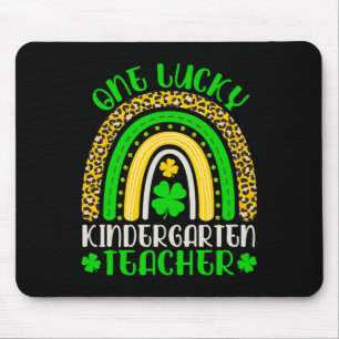 Ein Glücks-Kinder-Lehrer-Leopard-Regenbogen-Glücks Mousepad