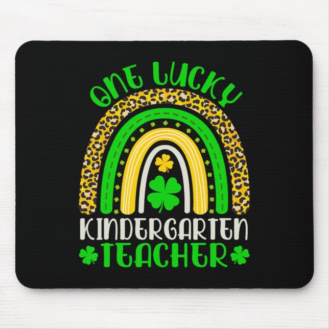 Ein Glücks-Kinder-Lehrer-Leopard-Regenbogen-Glücks Mousepad (Vorne)