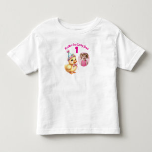 Ein Glücksenten 1. Geburtstags-Fotogeschenk Kleinkind T-shirt