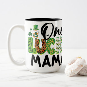 Ein Glücksmama St. Patrick's Day Kleeblatt Gnom Tr Zweifarbige Tasse