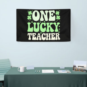 Ein Glückspilz-Lehrer Groovy Retro Lehrer St. Patr Banner