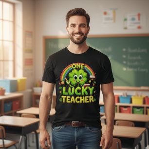 Ein Glückspilz-Lehrer St. Patrick's Day Kleeblatt T-Shirt