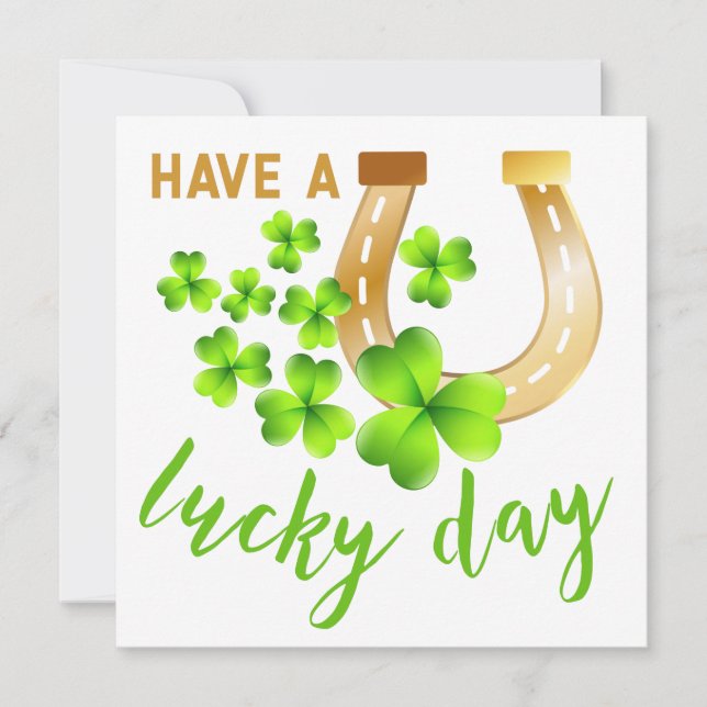 Ein Glückstag // Kleeblatt St Patrick's Day Karte (Vorderseite)