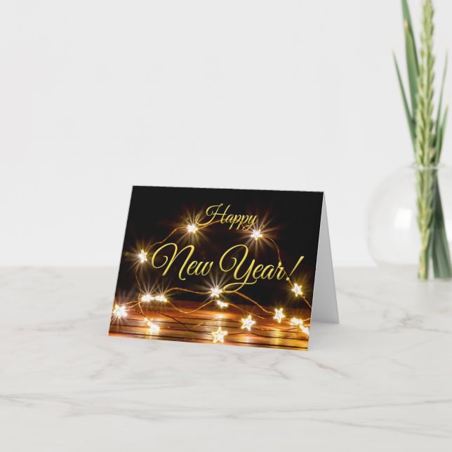 Ein glühendes Silvester und ein glückliches neues  Karte (Vorderseite)