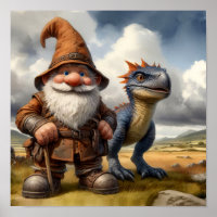 Ein Gnome-Krieger mit seinem Drachen
