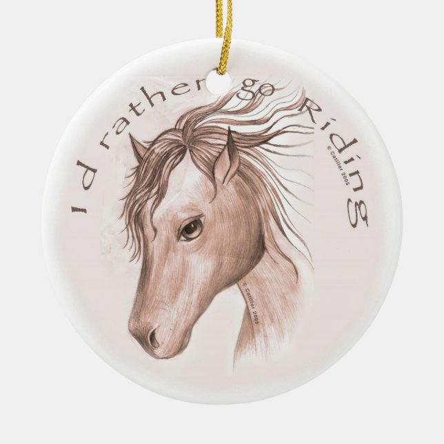 Ein Go-Reitpferd Keramikornament (Vorne)