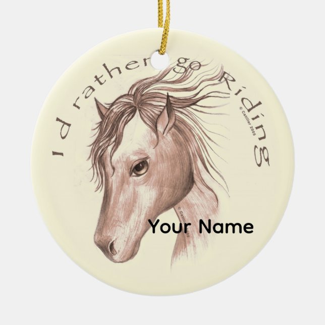 Ein Go-Reitpferd Keramikornament (Vorne)