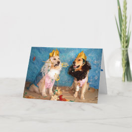 Ein Golden Poseidon und Triton zum Geburtstag Karte