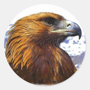 Ein goldener Adler Runder Aufkleber