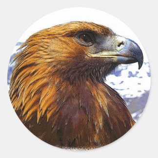 Ein goldener Adler Runder Aufkleber