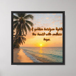Ein goldener Horizont strahlt das Herz" Inspiratio Leinwanddruck