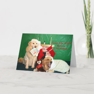 Ein goldener Retriever Gemütliches kleines Weihnac Feiertagskarte