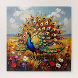 Ein goldener und blauer Pfau
