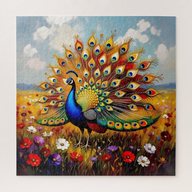 Ein goldener und blauer Pfau (Vertikal)