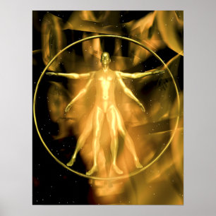 Ein goldener Vetruvian Mann Poster