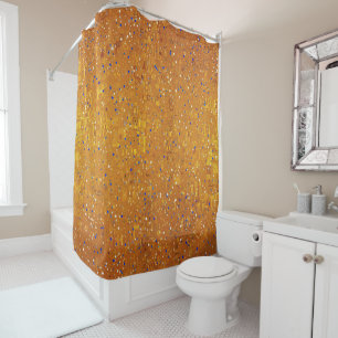 Ein goldener, von Klimt inspirierter Duschvorhang