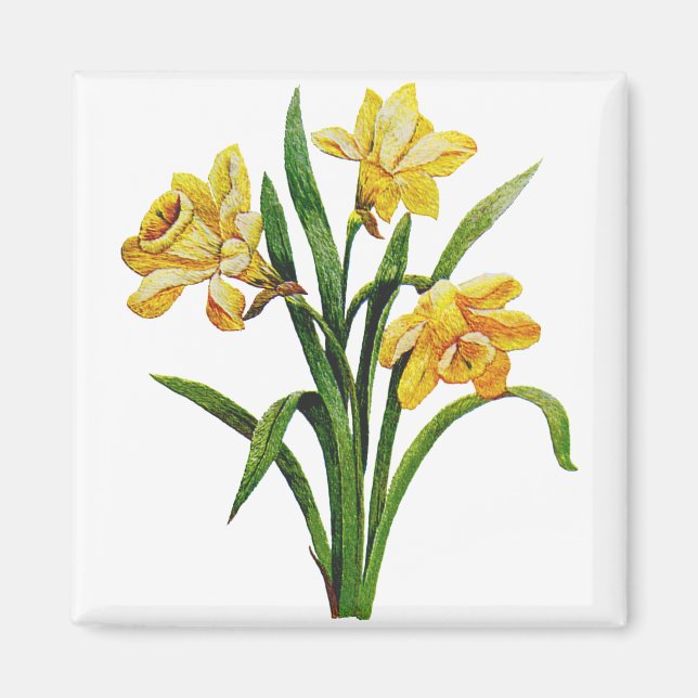 Ein goldener Wirt bestickter Affodien Magnet (Vorne)
