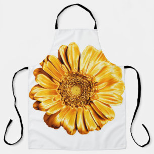 Ein goldenes Gerbera-Blume-Weiß-Hintergrund-Isola Schürze