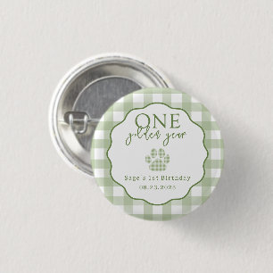 Ein goldenes Jahr Pfotenabdruck Erste Geburtstagsf Button