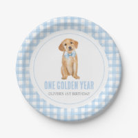 Ein goldenes Jahr Welpen-Preppy-Karomuster 1. Gebu
