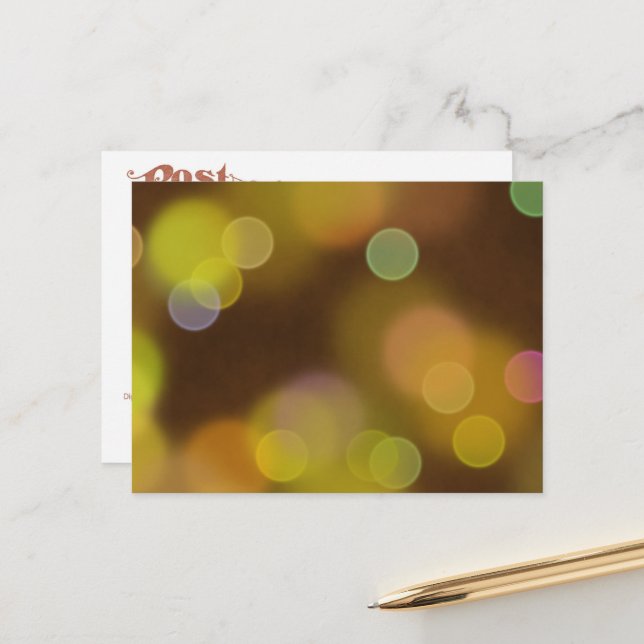 Ein goldenes Weihnachtsmuster auf dem Braun Postkarte (Vorderseite/Rückseite Beispiel)