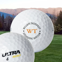 ein Golf Ball mit Namen (Kreismonogramm)